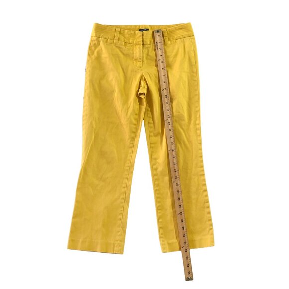 J. Crew City Fit Pants Womens Size 2 Yellow Stretch Cropped Classic Trousers - Picture 2 of 5